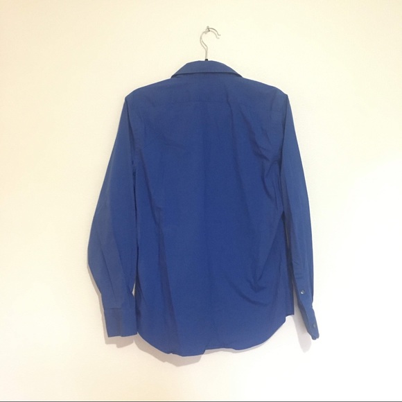 Express Long Sleeve Dress Shirt Medium Dark Blue - Picture 6 of 7